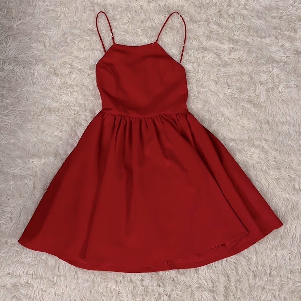 Lulu’s Bright Red Backless Mini Dress Size Small